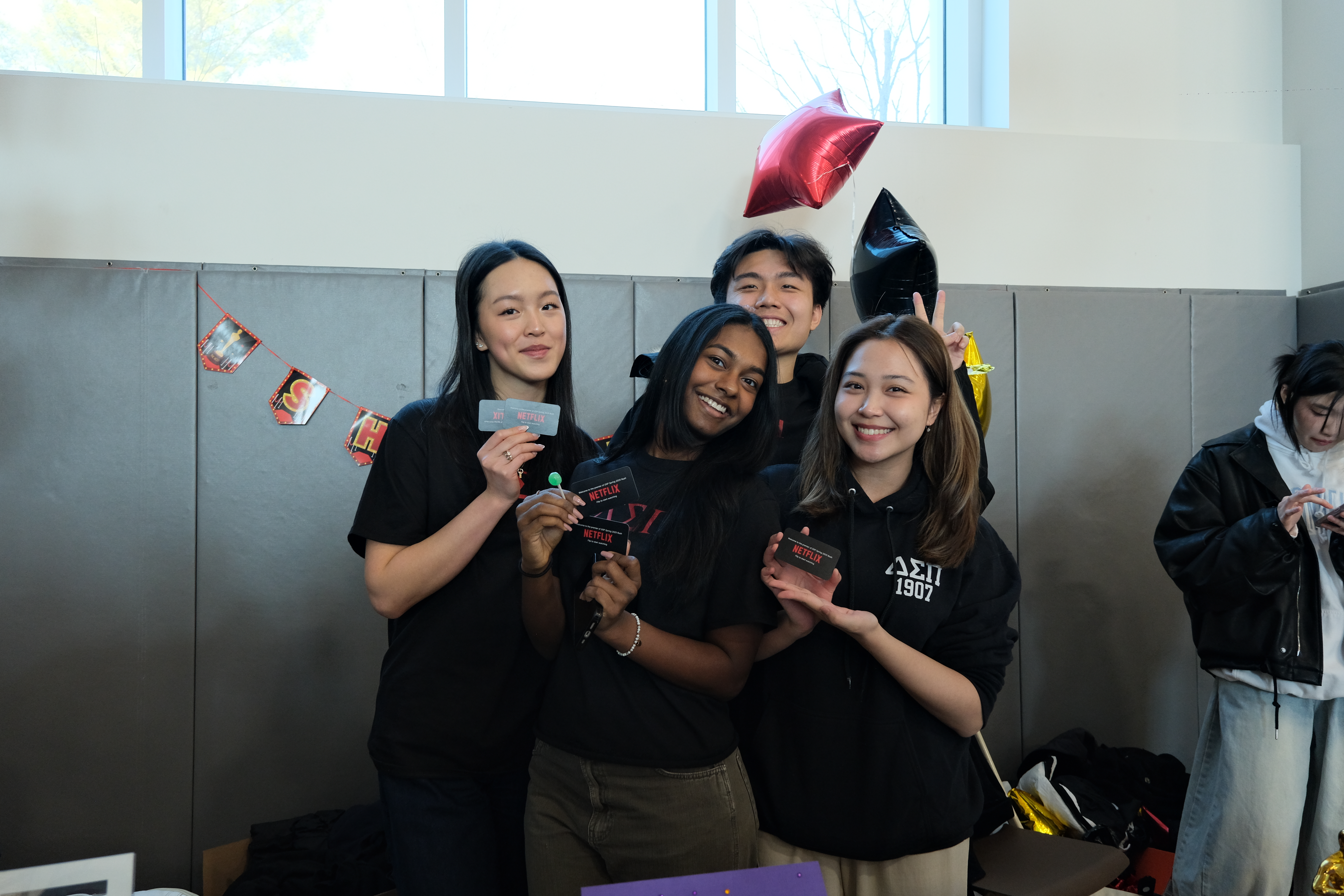 Candidates and brothers building connections at a social rush event